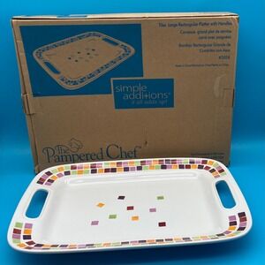 Pampered Chef Simple Additions Tiles Large Rectangular Platter Retired
